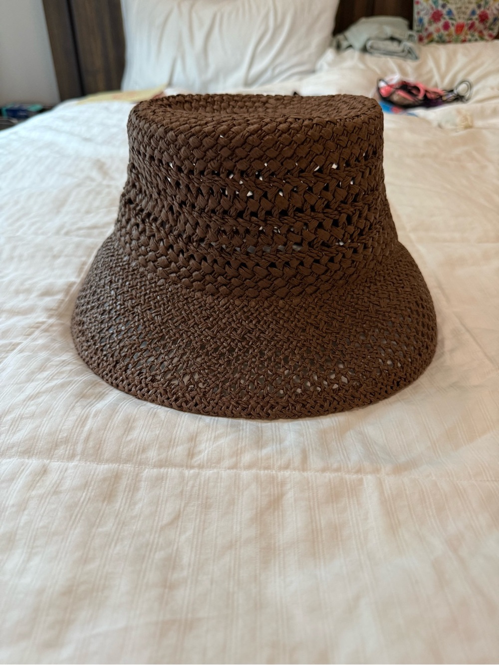 Nordstrom Brown Woven Bucket Hat